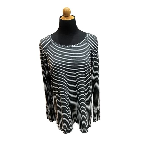 Lululemon Athletica Emerald Stripe Top Tee Long Sleeve Heathered Black Size 8 - Picture 5 of 9